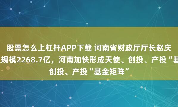 股票怎么上杠杆APP下载 河南省财政厅厅长赵庆业：设立规模2268.7亿，河南加快形成天使、创投、产投“基金矩阵”
