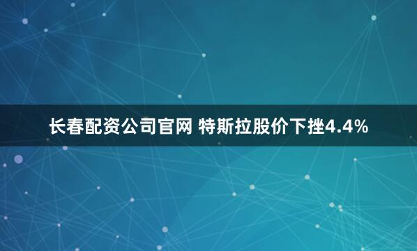 长春配资公司官网 特斯拉股价下挫4.4%
